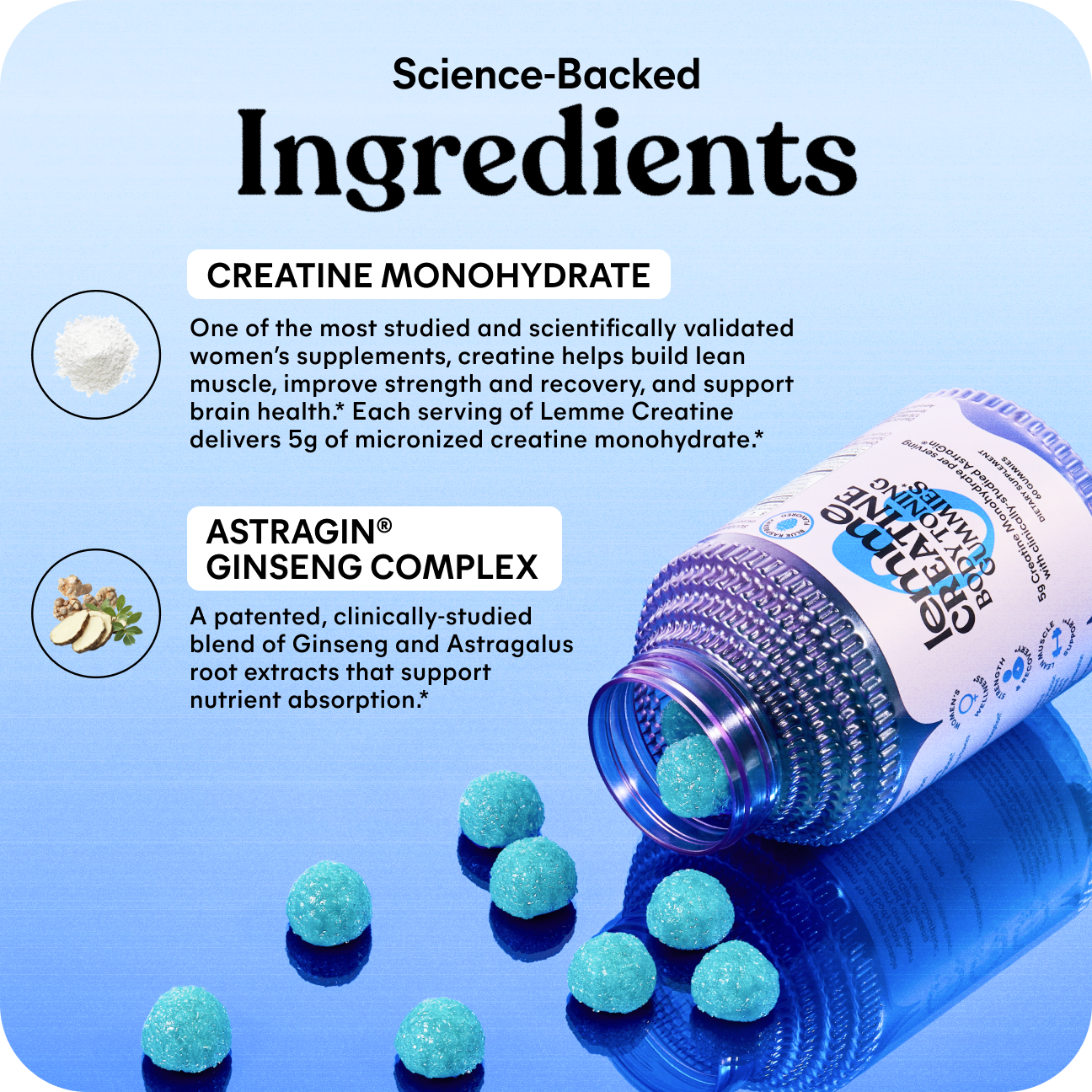 Lemme Creatine Gummies (Blue Raspberry)