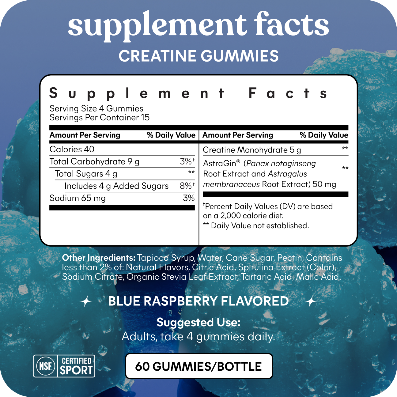 Lemme Creatine Gummies (Blue Raspberry)