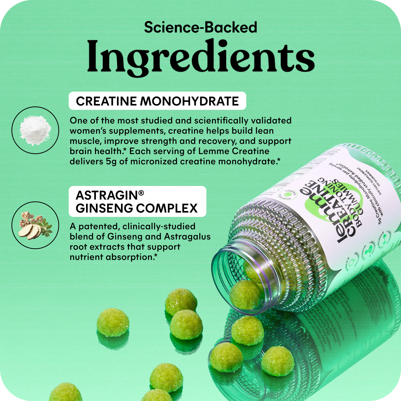 Lemme Creatine Gummies (Sour Apple)