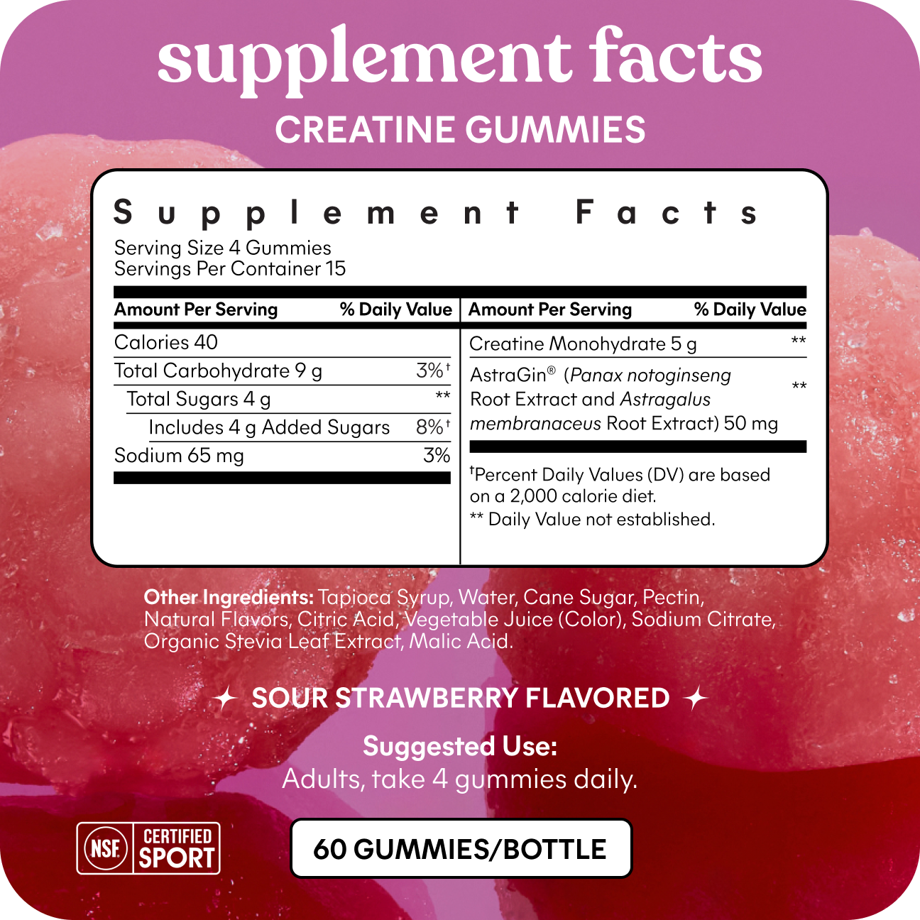 Lemme Creatine Gummies (Sour Strawberry)