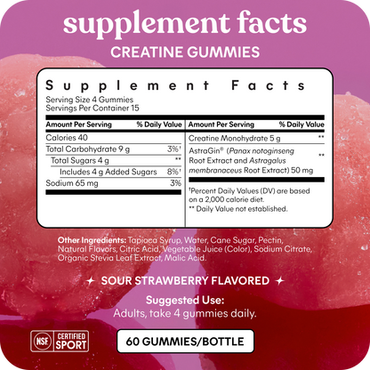 Lemme Creatine Gummies (Sour Strawberry)
